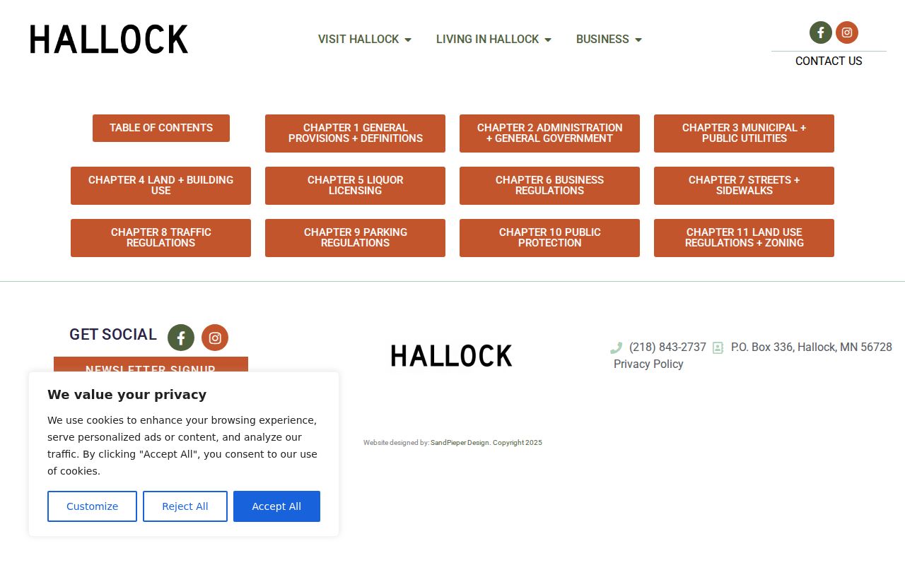 Hallock court docket route through the official city code and traffic records page