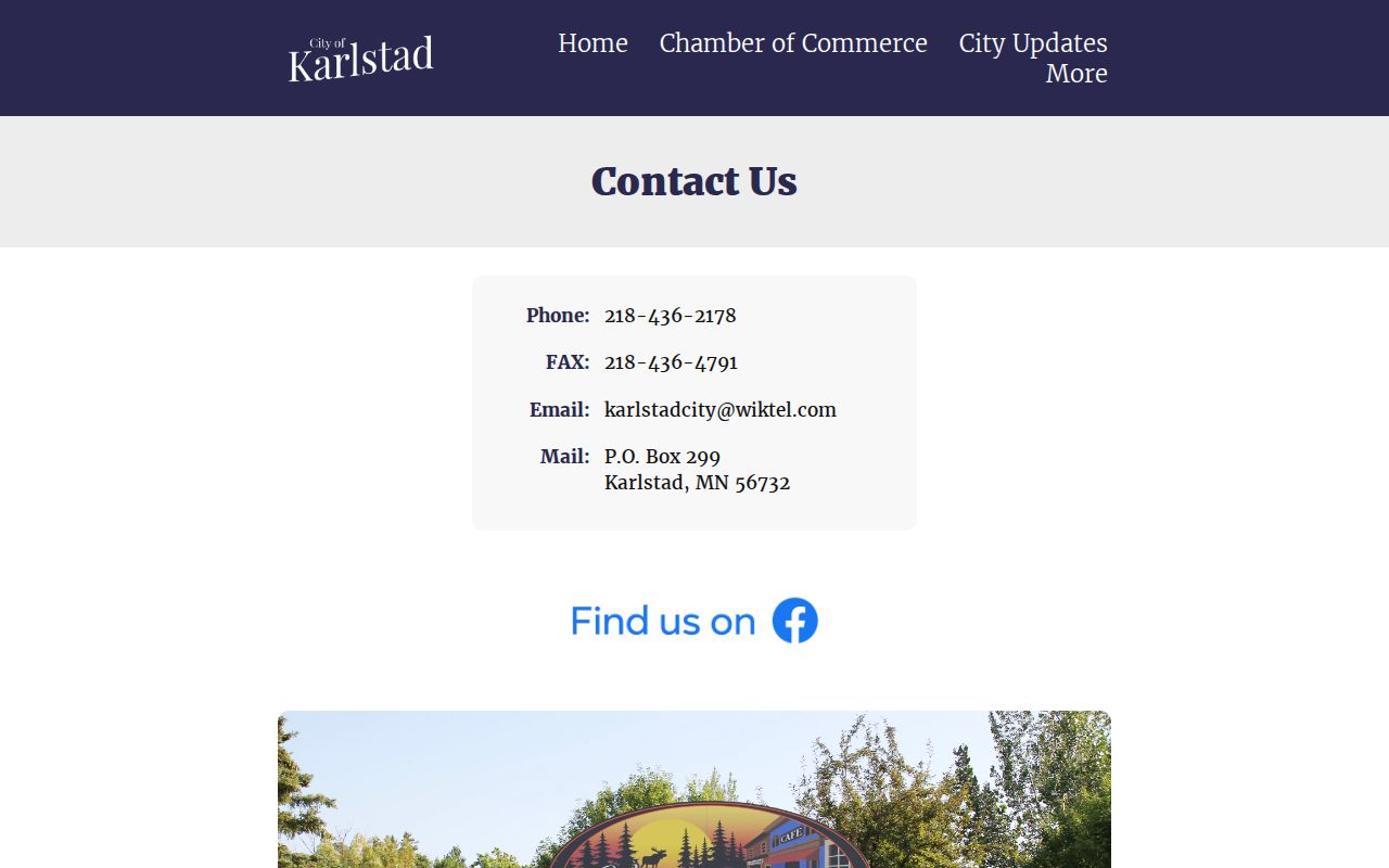 Karlstad court docket routing from official city office contact information