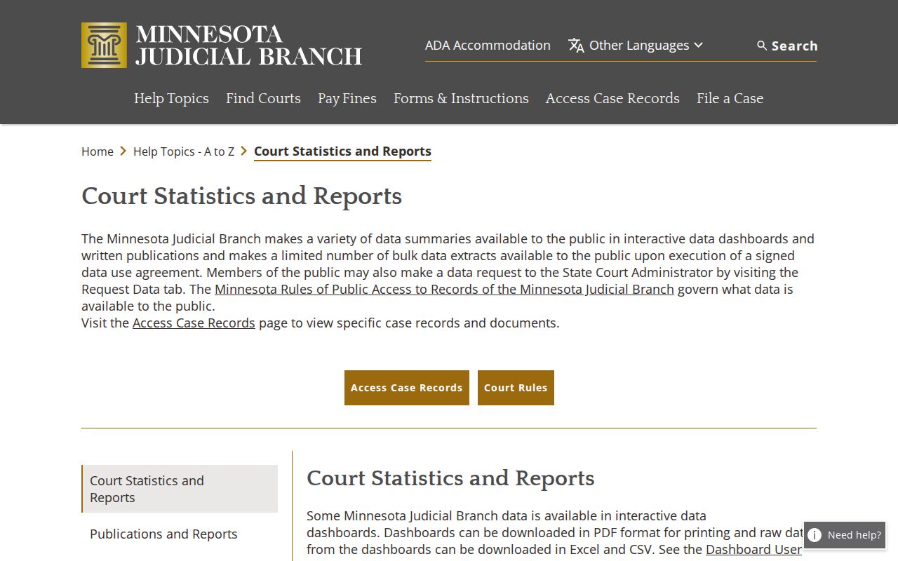 Kittson County criminal docket district court statistics source