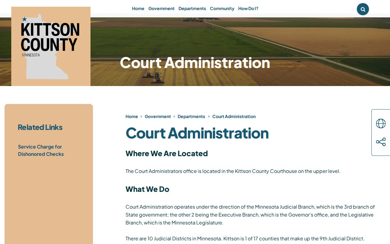 Kittson County court record Court Administration and self-help workstation information