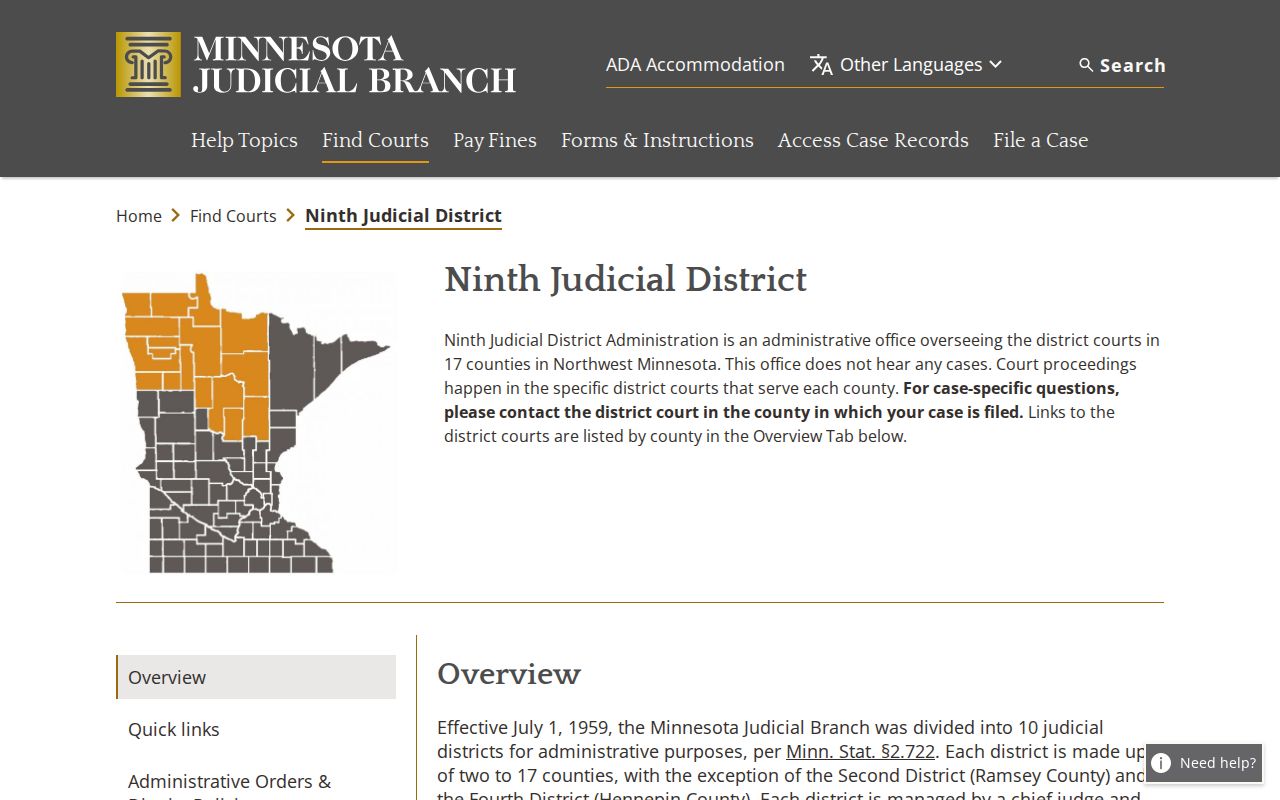 Kittson County court docket Ninth Judicial District official information