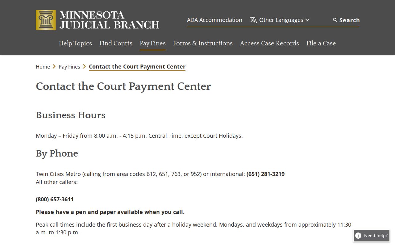 Kittson County traffic ticket Court Payment Center contact form